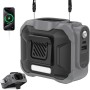 Waist Fan, 10,000mAh Powerful Waist Fan, 15,500 RPM 3 Speed, Portable Fan with Flashlight for Work, Hiking, Outdoor and Works as
