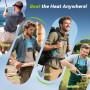 Waist Fan, 10,000mAh Powerful Waist Fan, 15,500 RPM 3 Speed, Portable Fan with Flashlight for Work, Hiking, Outdoor and Works as