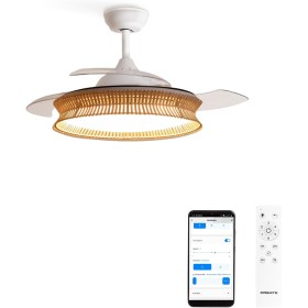 CREATE / WIND CLEAR/Ceiling fan with white light and wicker knot with control and Wi-Fi/40W, Ø108 cm, timer, 6 speeds,