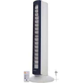 Woozoo, Quiet Tower Fan, Powerful and Portable, Range 10 m, Oscillation, Vertical Tilt, Remote Control, Timer, Living Room -