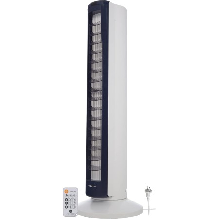 Woozoo, Quiet Tower Fan, Powerful and Portable, Range 10 m, Oscillation, Vertical Tilt, Remote Control, Timer, Living Room -
