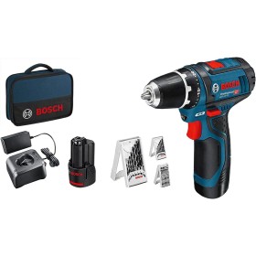 Bosch Professional 12V System GSR 12V-15 - Atornillador a batería (30 Nm, set 39 accesorios, 2 baterías x 2.0 Ah, en maletín de