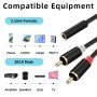 Froggen 2 RCA Macho a Jack 3.5mm Hembra, Adaptador RCA en Y (2 machos a 1 hembra) para HiFi Sistema, Cable Audio Estéreo Jack