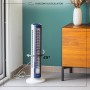 Woozoo, Quiet Tower Fan, Powerful and Portable, Range 10 m, Oscillation, Vertical Tilt, Remote Control, Timer, Living Room -