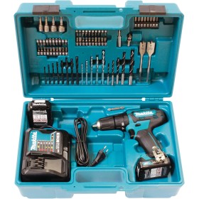 Makita HP333DSAX1 Taladro atornillador inalámbrico 12 V máx. / 2,0 Ah, 2 baterías y cargador en maletín de transporte