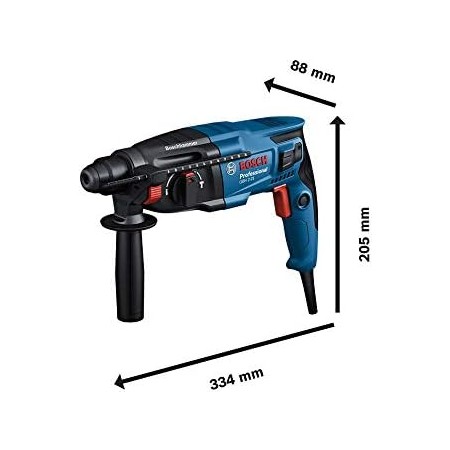Bosch Professional GBH 2-21 - Martillo perforador (720 W, 2 J, Ø máx. hormigón 21 mm, SDS plus, en maletín)