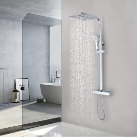 Columna de ducha termostática STANEW, conjunto de ducha, cuarto de baño, columna de ducha, termostato con mezclador ajustable en
