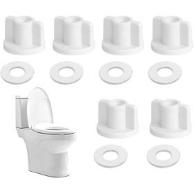NOPKESV Paquete de 6 tuercas traseras para asiento de inodoro, tornillo de 6 mm, plástico, fijación inferior, accesorios de tapa