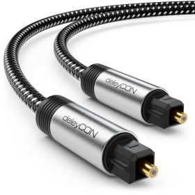 deleyCON 5m Óptico Toslink Cable de Audio Digital Enchufe de Metal Recubrimiento de Nylon SPDIF Cable de Fibra Óptica Dolby DTS