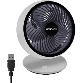 MENQANG Silent Fan, 3 Speeds USB Table Fan 180° Oscillating Fan for Home, Office, Travel (White)