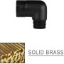 Emiif Adaptador de codo de ducha, cabezal de ducha G1/2 de latón, adaptador de ángulo de 90°, acabado negro, rosca hembra macho