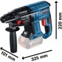 Bosch Professional 18V System GBH 18V-21 - Martillo perforador a batería (Brushless, 2,0 J, Ø máx. hormigón 21 mm, SDS plus, 2