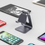 AISENS Soporte De Sobremesa Tamaño M Ajustable (1 Pivote) Para Movil / Tablet, Gris