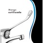 HOMSSY Grifo Gerontológico para Lavabo, Mezclador Monomando de Baño, Grifo Medical con Maneta Higiénica de Codo, Diseño