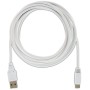 Fasizi 2 cables de alimentación USB extralargos de 3 metros para Wii U GamePad (3 metros), color blanco