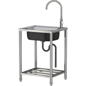 Fregadero de Cocina, Fregadero de Acero Inoxidable 304 para Cocina Restaurante Bar Camping Parrilla Casa de Campo Cafetería