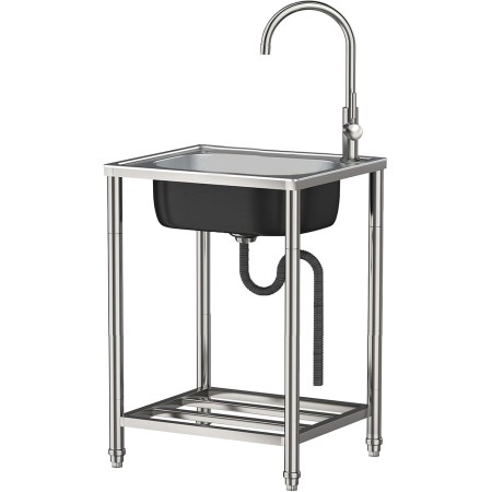 Fregadero de Cocina, Fregadero de Acero Inoxidable 304 para Cocina Restaurante Bar Camping Parrilla Casa de Campo Cafetería