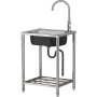 Fregadero de Cocina, Fregadero de Acero Inoxidable 304 para Cocina Restaurante Bar Camping Parrilla Casa de Campo Cafetería