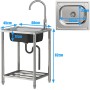 Fregadero de Cocina, Fregadero de Acero Inoxidable 304 para Cocina Restaurante Bar Camping Parrilla Casa de Campo Cafetería