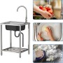 Fregadero de Cocina, Fregadero de Acero Inoxidable 304 para Cocina Restaurante Bar Camping Parrilla Casa de Campo Cafetería