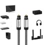 deleyCON 5m Óptico Toslink Cable de Audio Digital Enchufe de Metal Recubrimiento de Nylon SPDIF Cable de Fibra Óptica Dolby DTS