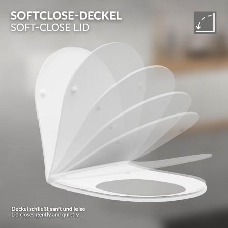 LuxeBath Inodoro Suspendido de Pared sin Descarga Diseño Cerámica Blanca Mate WC con Asiento Extraíble de Duroplast Sanitario