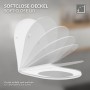 LuxeBath Inodoro Suspendido de Pared sin Descarga Diseño Cerámica Blanca Mate WC con Asiento Extraíble de Duroplast Sanitario
