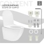 LuxeBath Inodoro Suspendido de Pared sin Descarga Diseño Cerámica Blanca Mate WC con Asiento Extraíble de Duroplast Sanitario