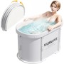 Bañera plegable para ducha, bañera independiente para baño caliente y baño de hielo, bañera de hielo portátil para adultos (gris
