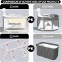 Bañera plegable para ducha, bañera independiente para baño caliente y baño de hielo, bañera de hielo portátil para adultos (gris
