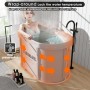 Bañera plegable para ducha, bañera independiente para baño caliente y baño de hielo, bañera de hielo portátil para adultos (gris