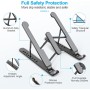 AOVUYCK-Store Soporte Portátil, 8 Ángulos Ajustable Ventilado Elevador Portátil, Laptop Stand con Plástico ABS, Silicona
