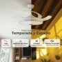 LUMIKING RGB Ceiling Fan with Bluetooth – 108 cm Wide with Retractable Blades, Music and LED Light – Quiet with Lamp and Modern