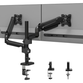 BONTEC Soporte Monitor Doble para Pantallas LED LCD de 13 a 32 Pulgadas, Brazo Monitor Ergonómico con Resorte de Gas y Gestión