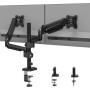 BONTEC Soporte Monitor Doble para Pantallas LED LCD de 13 a 32 Pulgadas, Brazo Monitor Ergonómico con Resorte de Gas y Gestión