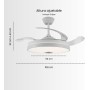 LUMIKING RGB Ceiling Fan with Bluetooth – 108 cm Wide with Retractable Blades, Music and LED Light – Quiet with Lamp and Modern