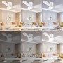 activeallbrite Ceiling Fan, 15W LED, DC Motor 20W, 6 Speeds, Ultra Quiet, Summer-Winter Function, Timer, 3 Light Temperatures,