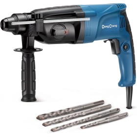 DongCheng martillo perforador 800W, energía de impacto 2.8 J, velocidad de ralentí 0-1200U/min, con 4 brocas SDS plus, 26 mm,