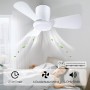 activeallbrite Ceiling Fan, 15W LED, DC Motor 20W, 6 Speeds, Ultra Quiet, Summer-Winter Function, Timer, 3 Light Temperatures,
