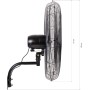 Cofan Industrial Wall Fan | 3 Speeds | Power: 200 W | Oscillation 80° | Colour: Black | Air Flow 221 m³/min | Dimensions: 81 x