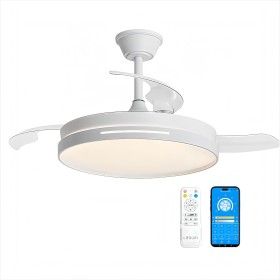 Ceiling Fan with Folding Blades with LED Light 66W, 2880LM Remote Control, DC Motor, 6 Speeds, Quiet, Summer-Winter Function,
