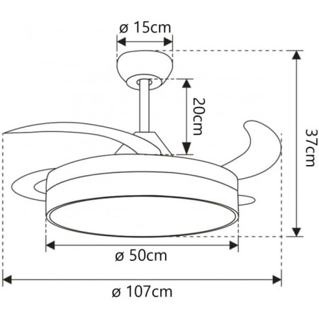 Ceiling Fan with Folding Blades with LED Light 66W, 2880LM Remote Control, DC Motor, 6 Speeds, Quiet, Summer-Winter Function,