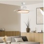 Ceiling Fan with Folding Blades with LED Light 66W, 2880LM Remote Control, DC Motor, 6 Speeds, Quiet, Summer-Winter Function,