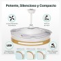 Ceiling Fan with Folding Blades with LED Light 66W, 2880LM Remote Control, DC Motor, 6 Speeds, Quiet, Summer-Winter Function,