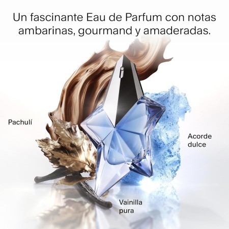 MUGLER Angel, Eau de Parfum, Perfume para Mujer, Aroma Gourmand con Notas de Ámbar, Fragancia fascinante, Recargable