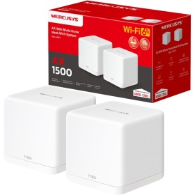 MERCUSYS Sistema WiFi 6 AX1500 Mesh WiFi, cobertura de hasta 350 m², conecta más de 100 dispositivos, puertos Gigabit completos,