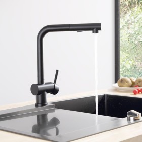 CECIPA Grifo Cocina Extraíble, Grifos con Ducha, Mezclador Fregadero Monomando Giratorio 360°, Torneira Cozinha Acero Inoxidable
