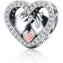 Abalorios de plata de ley 925 para pulsera Pandora, diseño de corazón Estilo 1.