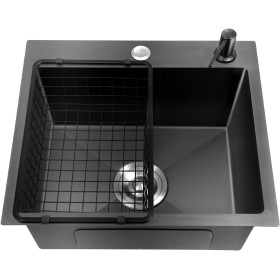Juego de fregadero de cocina 45 x 40 x 20 cm, resistente a los olores, tamaño interior 41 x 30,5 cm, con dispensador de jabón,