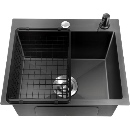 Juego de fregadero de cocina 45 x 40 x 20 cm, resistente a los olores, tamaño interior 41 x 30,5 cm, con dispensador de jabón,